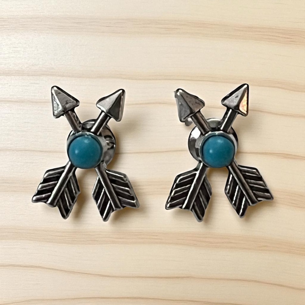 Tribal Boho Double Arrow Stud Earrings